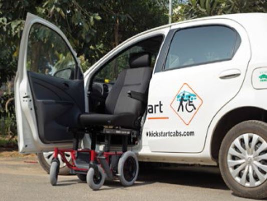 Taxi with Turn-out wheel chair