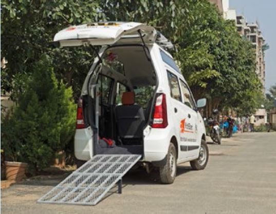 Taxi with Wheel chair roll-in Ramp